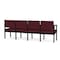 Lesro Lenox Steel 4 Seater with Center Arms, Wine/Mulberry (Red) Seat, Wine/Mulberry Back, 85.5 W 24.5 L LS4103 - alternate 3